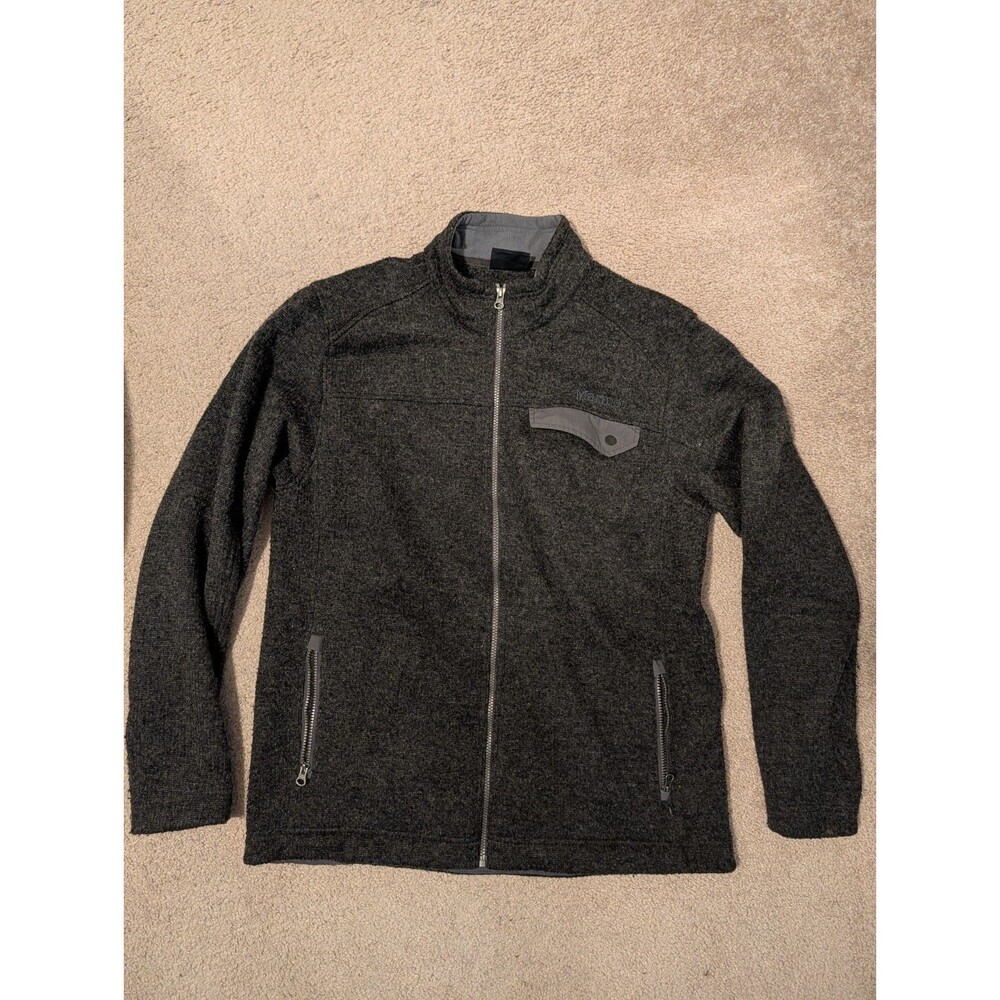Marmot Poacher Pile Fleece Jacket Mens XL Black Wool Blend Zip Sweater